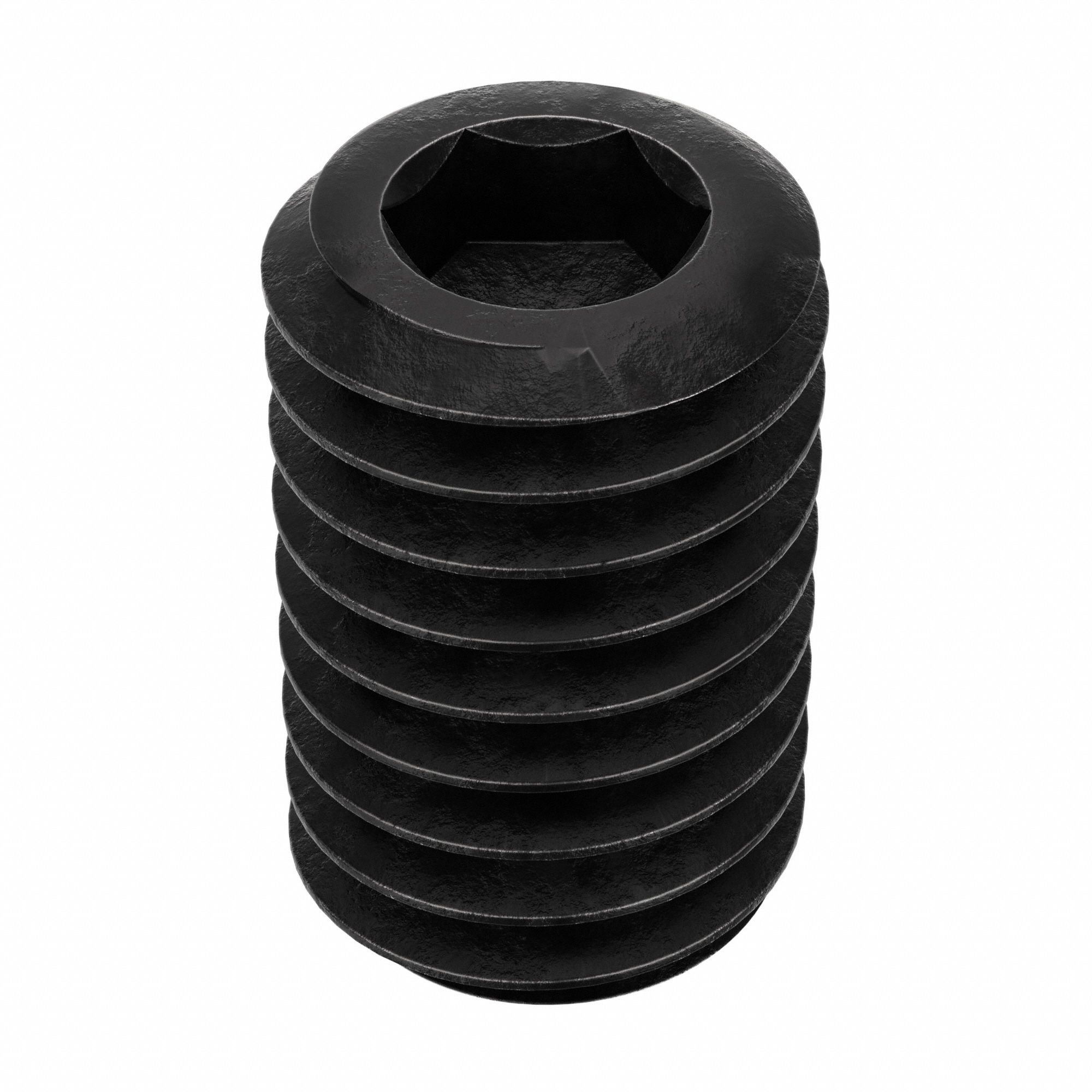 Socket Set Screw: 3/8"-16 Thread Size, 5/8 in Overall Lg, Cup pt, Alloy Steel, Black Oxide, 100 PK