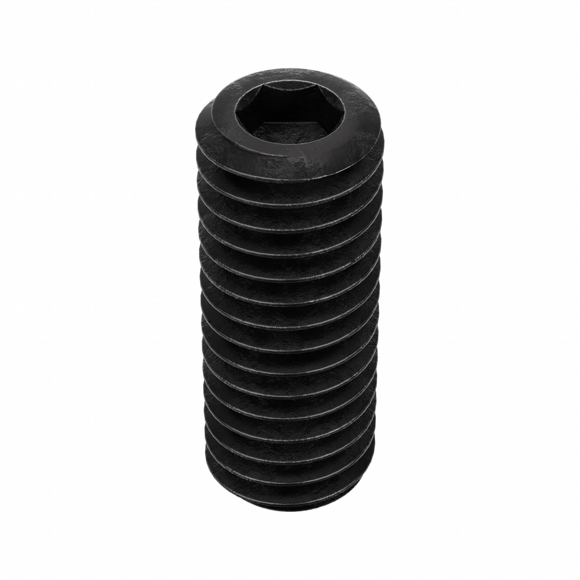 Socket Set Screw: 3/8"-16 Thread Size, 1 in Overall Lg, Cup pt, Alloy Steel, Black Oxide, 100 PK