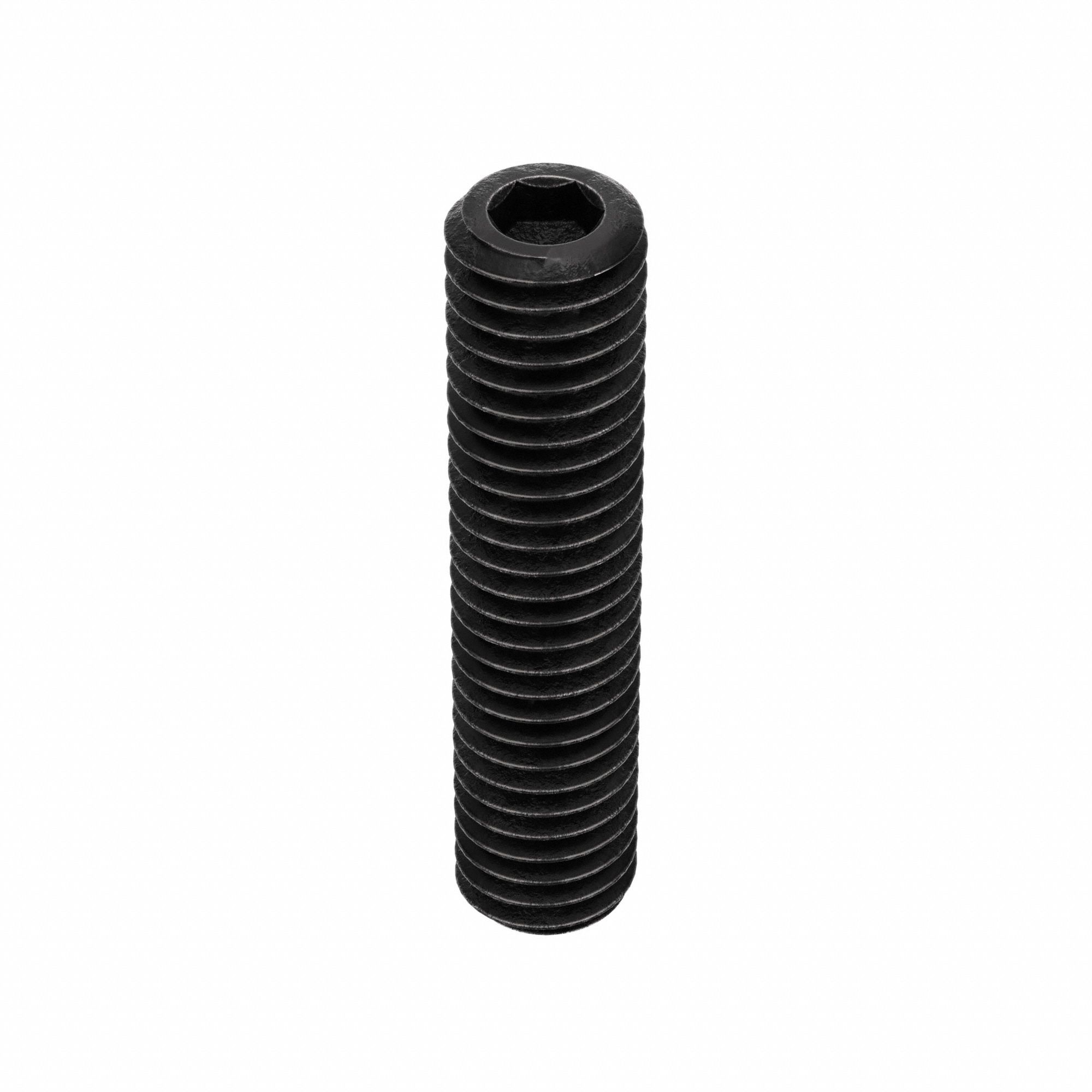 Socket Set Screw: 3/8"-16 Thread Size, 1 3/4 in Overall Lg, Cup pt, Alloy Steel, Black Oxide, 50 PK