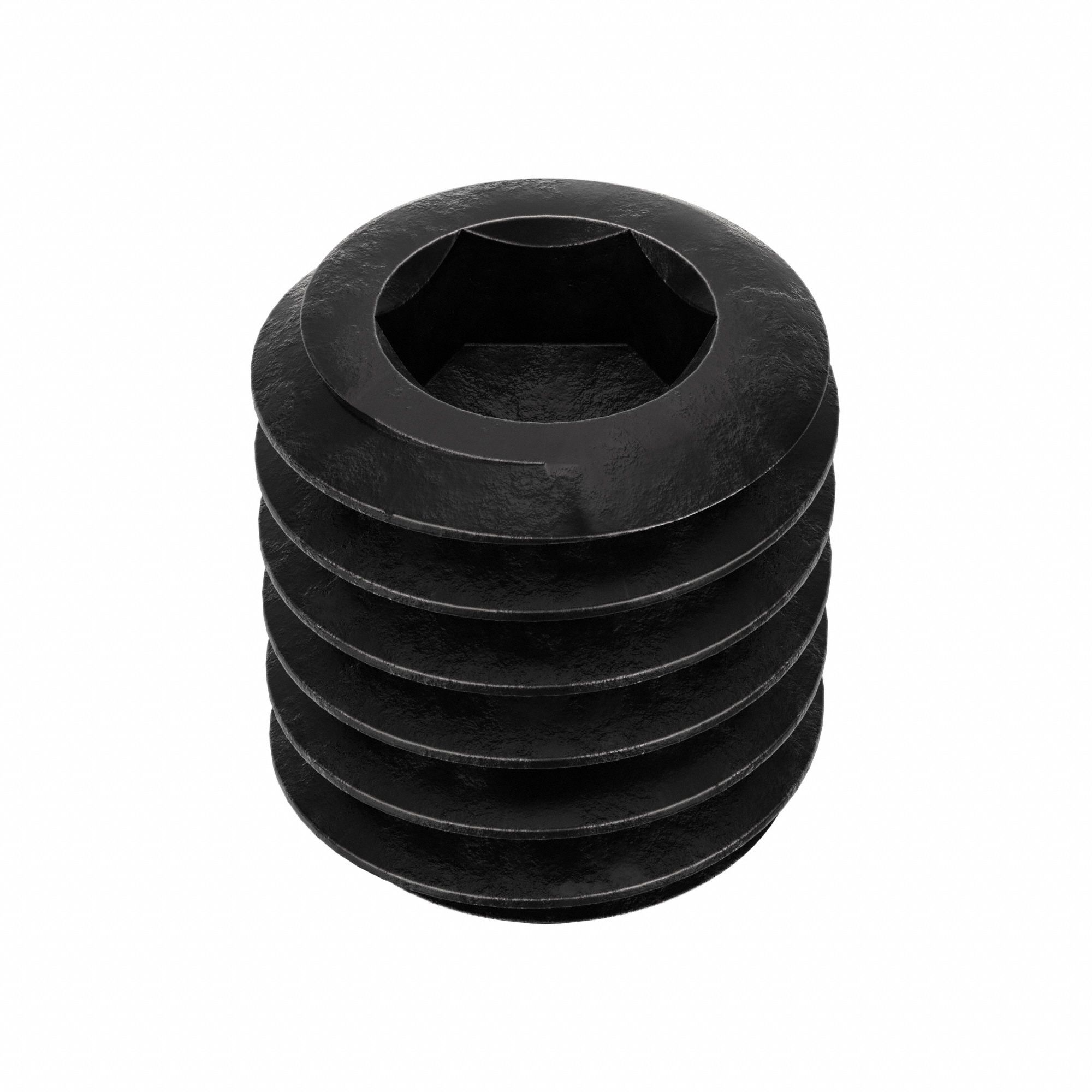 Socket Set Screw: 7/16"-14 Thread Size, 1/2 in Overall Lg, Cup pt, Alloy Steel, Black Oxide, 100 PK