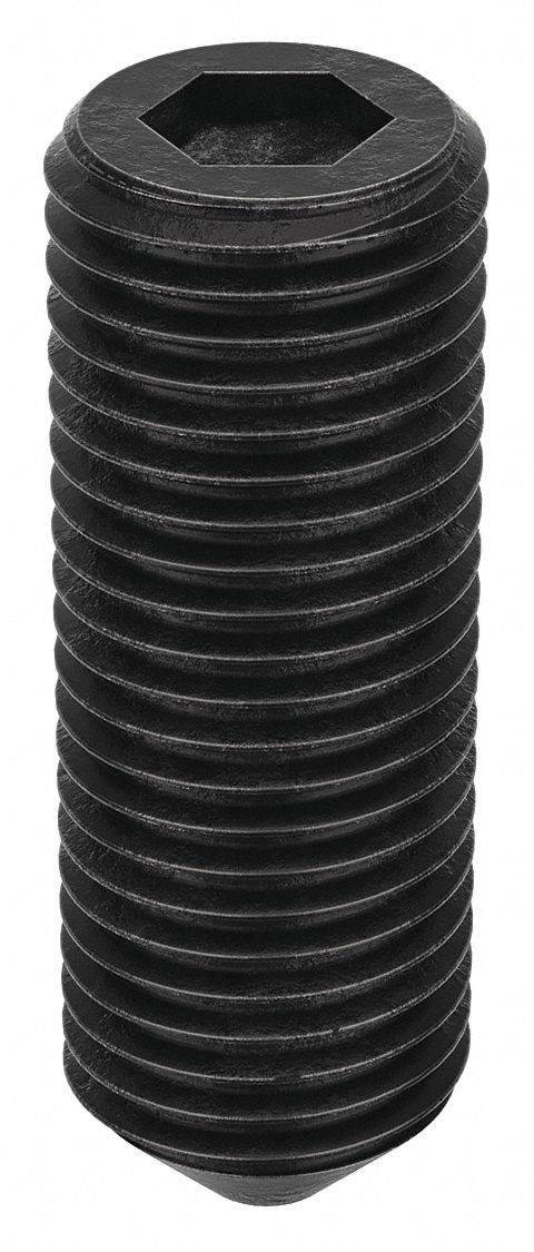 Socket Set Screw: 7/16"-14 Thread Size, 1 1/4 in Overall Lg, Cup pt, Alloy Steel, Black Oxide, 50 PK