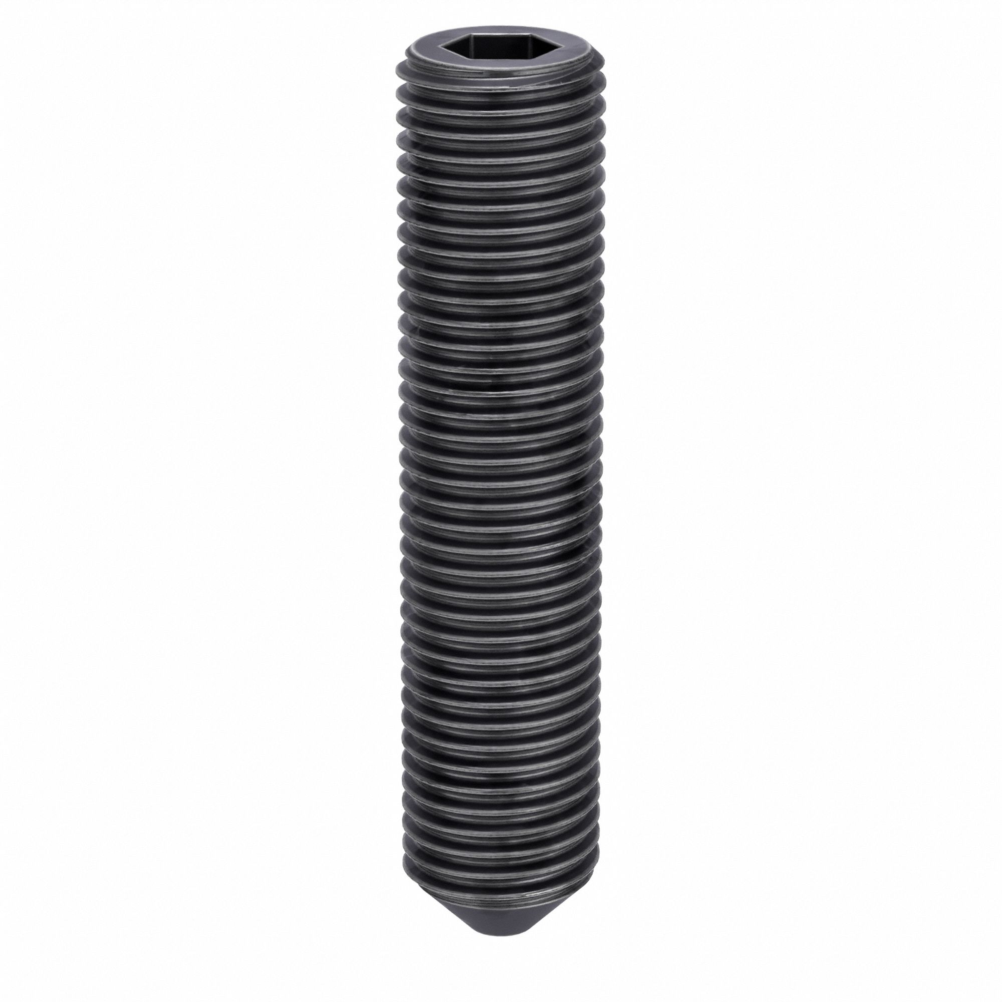 Socket Set Screw: 7/16"-14 Thread Size, 2 in Overall Lg, Cup pt, Alloy Steel, Black Oxide, 50 PK