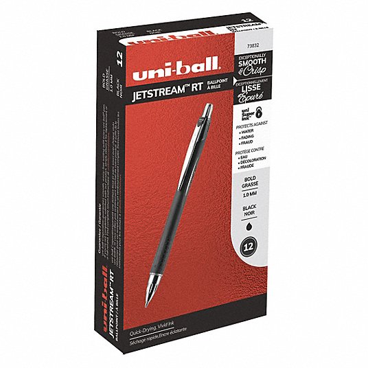 Rollerball Pen: Blue, 0.7 mm Pen Tip, Retractable, Includes Pen Cushion, Plastic, Gray, 12 PK