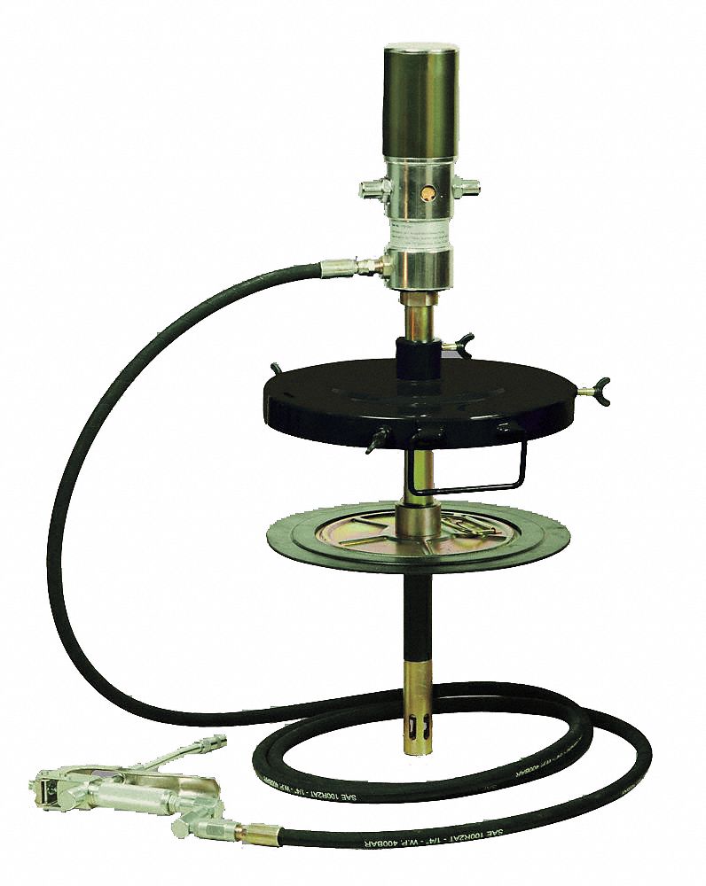 WESTWARD Grease Pump with Gun, Fits Container Size 120 lb/16 gal Drum