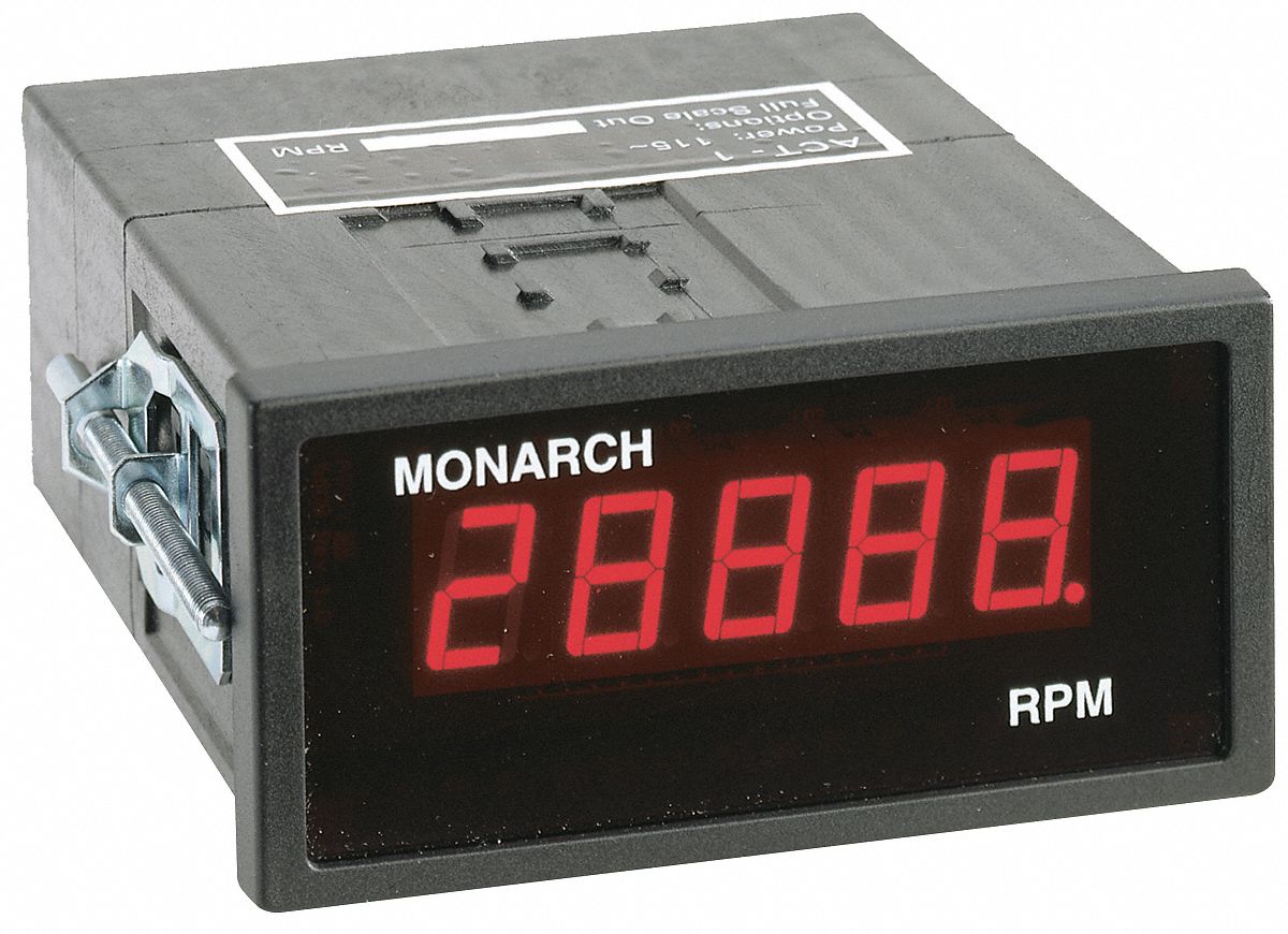 MONARCH Panel Tachometer, 1 Pulse per Revolution 5TDG8ACT1B1010