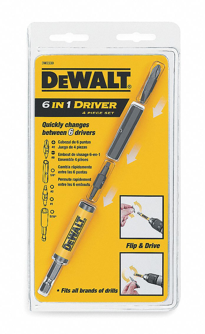 DEWALT, Bit Driver, 4 No. of Pieces, Bit Driver - 5TE32|DW2330 - Grainger