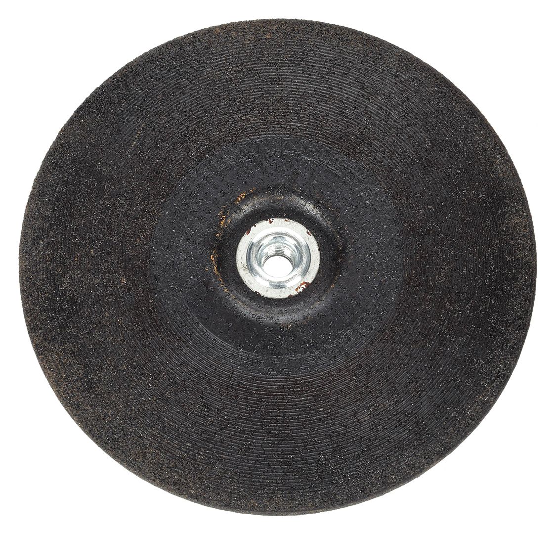 Depressed Center Grinding Wheel: Type 27, 9" x 1/4" x 5/8"-11, Aluminum Oxide, 24 Grit