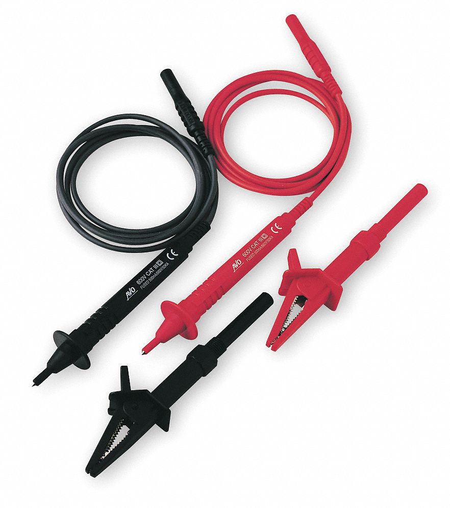 FUSED TEST LEAD SET, BLACK/RED