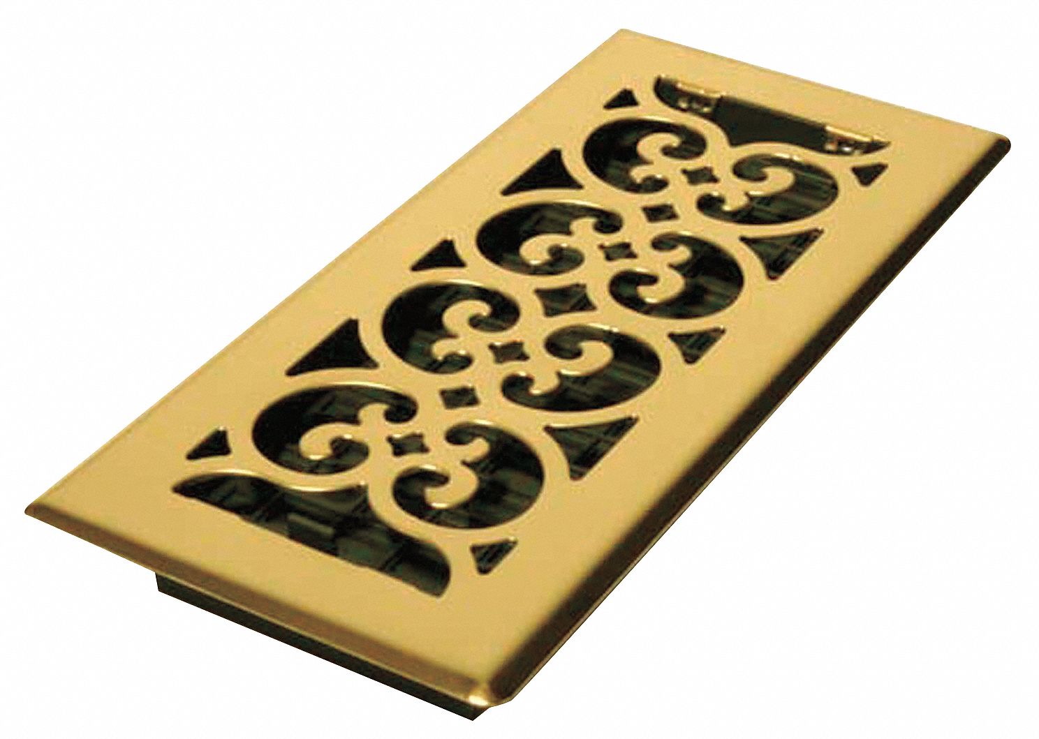Decor Grates Floor Register 4x10 Brass 9 57 64 Max Duct Height