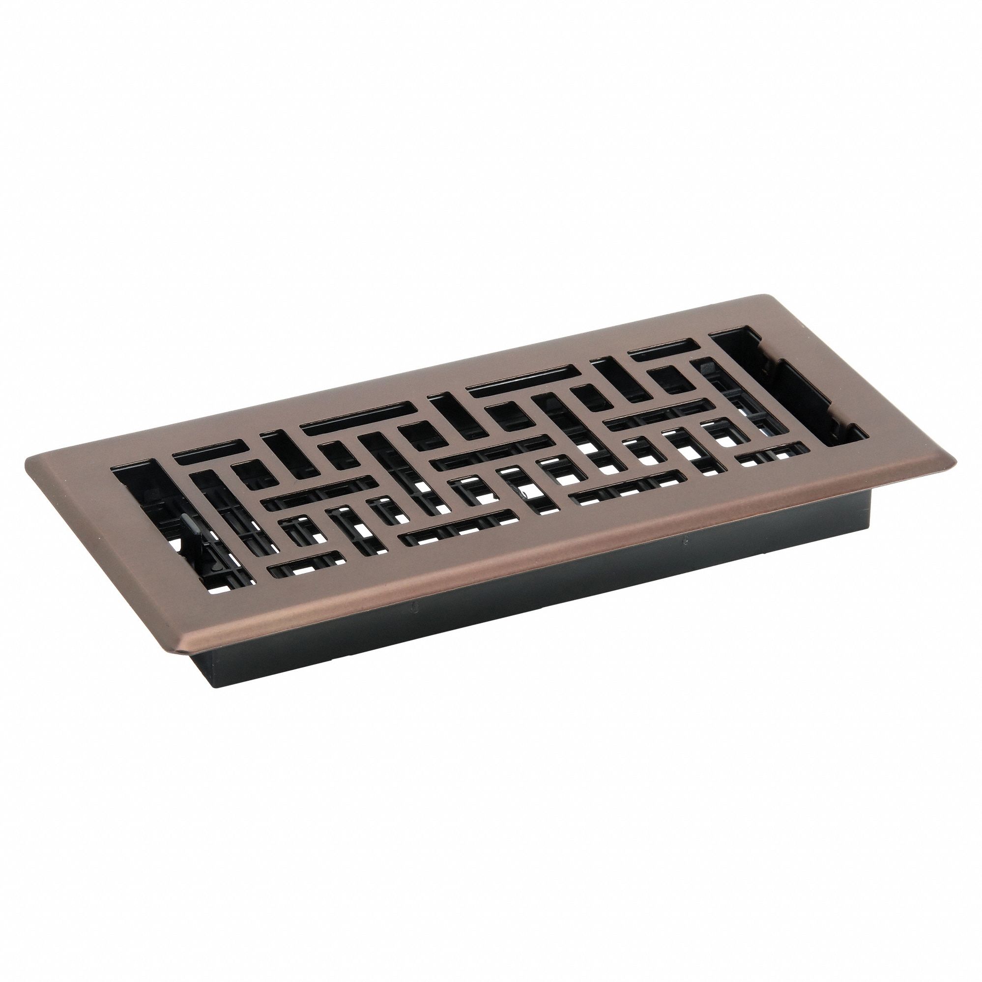 Floor Register: Floor, 11 1/2 in H, 5 1/2 in W, Decorative, Rubbed, Bronze, Steel Grille, One-Way