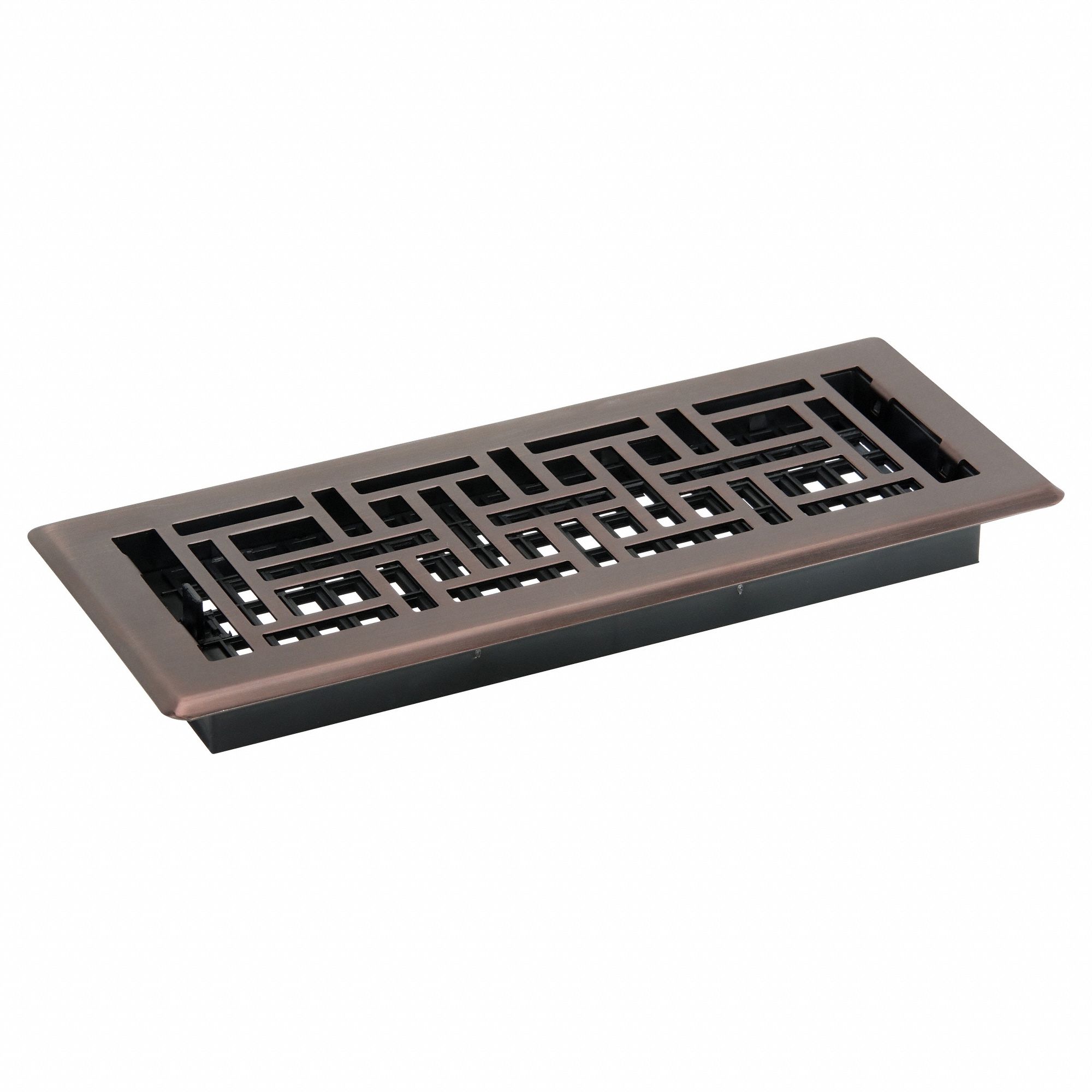 Floor Register: Floor, 13 1/2 in H, 5 1/2 in W, Decorative, Rubbed, Bronze, Steel Grille, One-Way