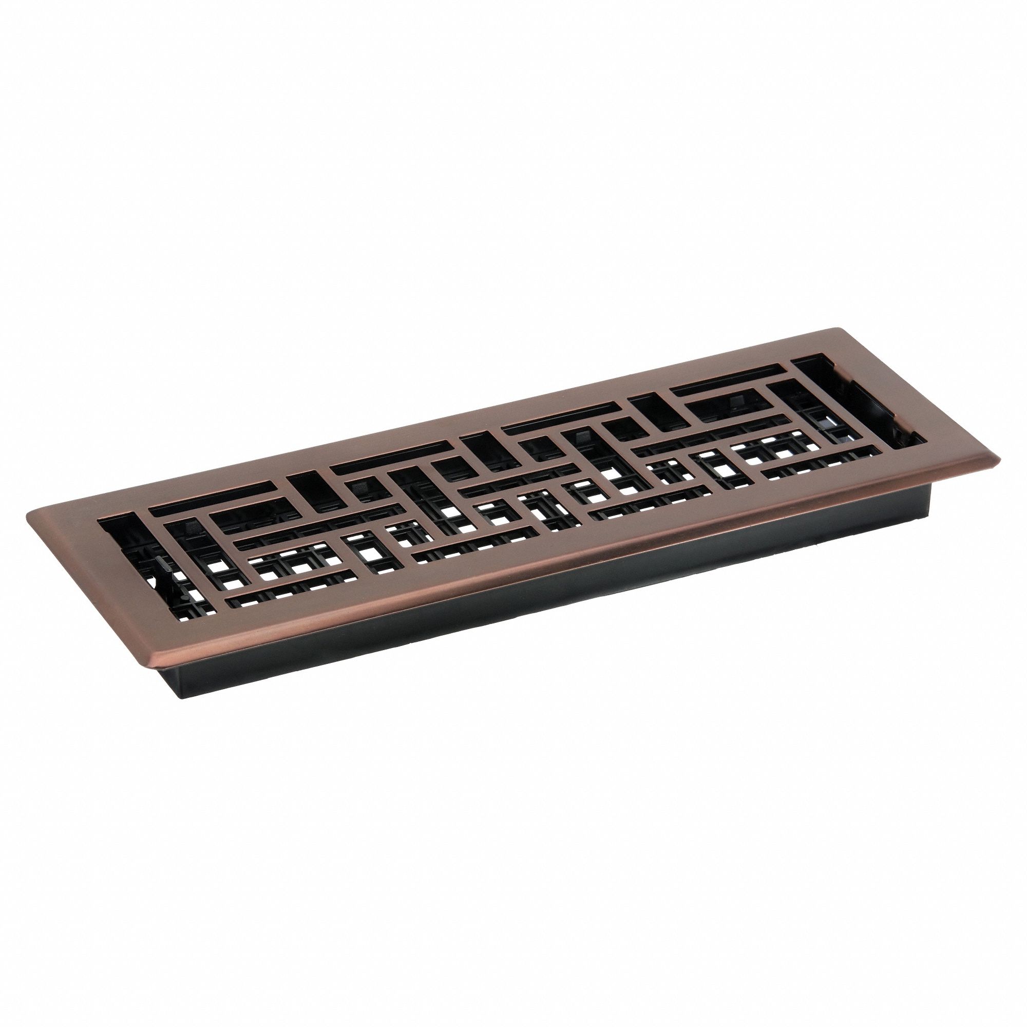 Floor Register: Floor, 15 1/2 in H, 5 1/2 in W, Decorative, Rubbed, Bronze, Steel Grille, One-Way