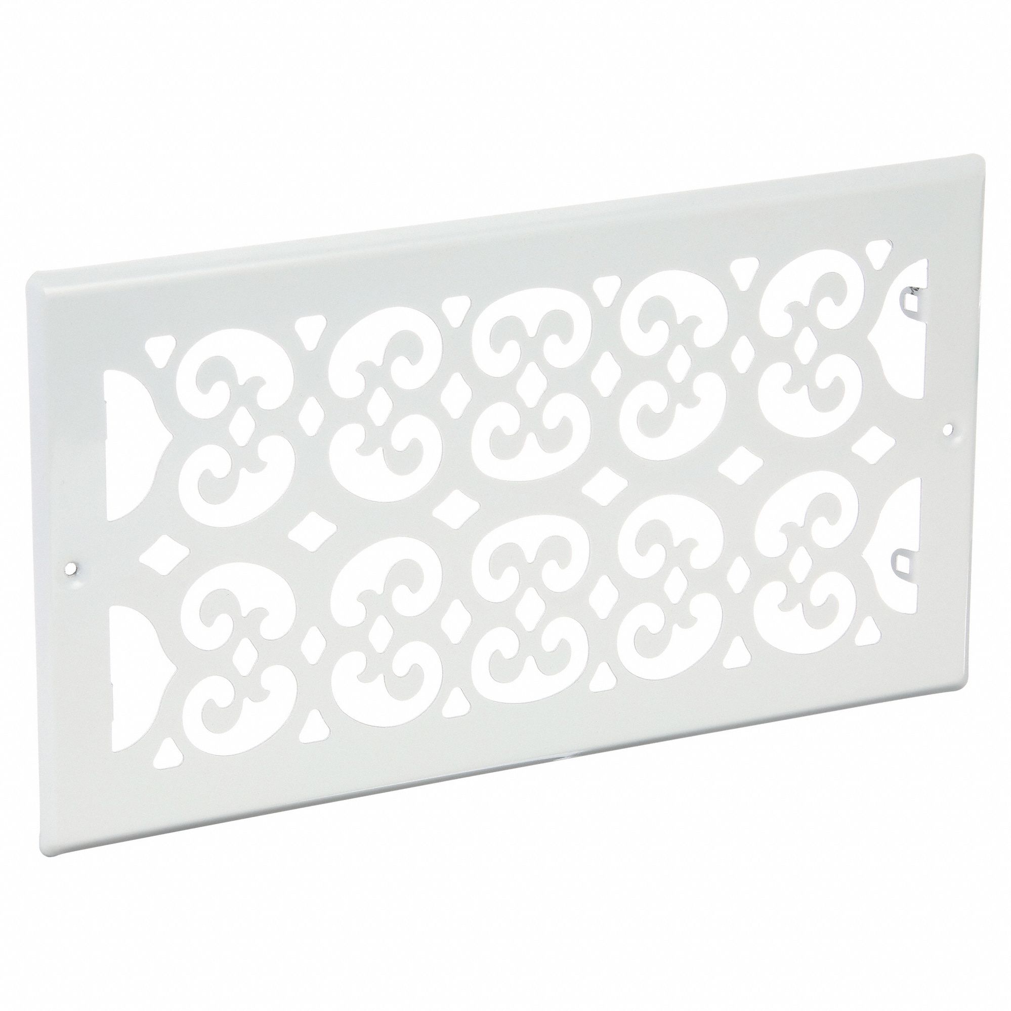 Return Air Grille: Decorative Grille, White, Steel, 13 1/2 in H, 7 1/2 in W, 1/2 in D, Wall