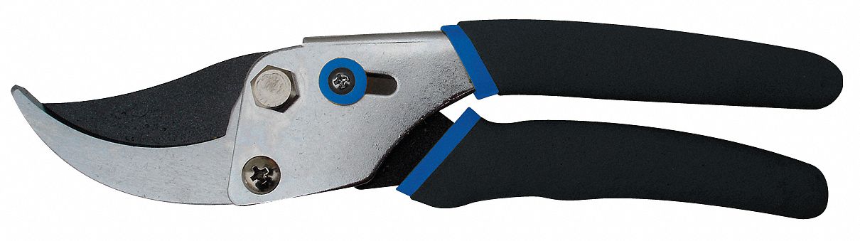 Bypass Pruner: 2 1/2 in Blade Lg, 8 1/2 in Overall Lg, 5/8 in, Steel, Metal