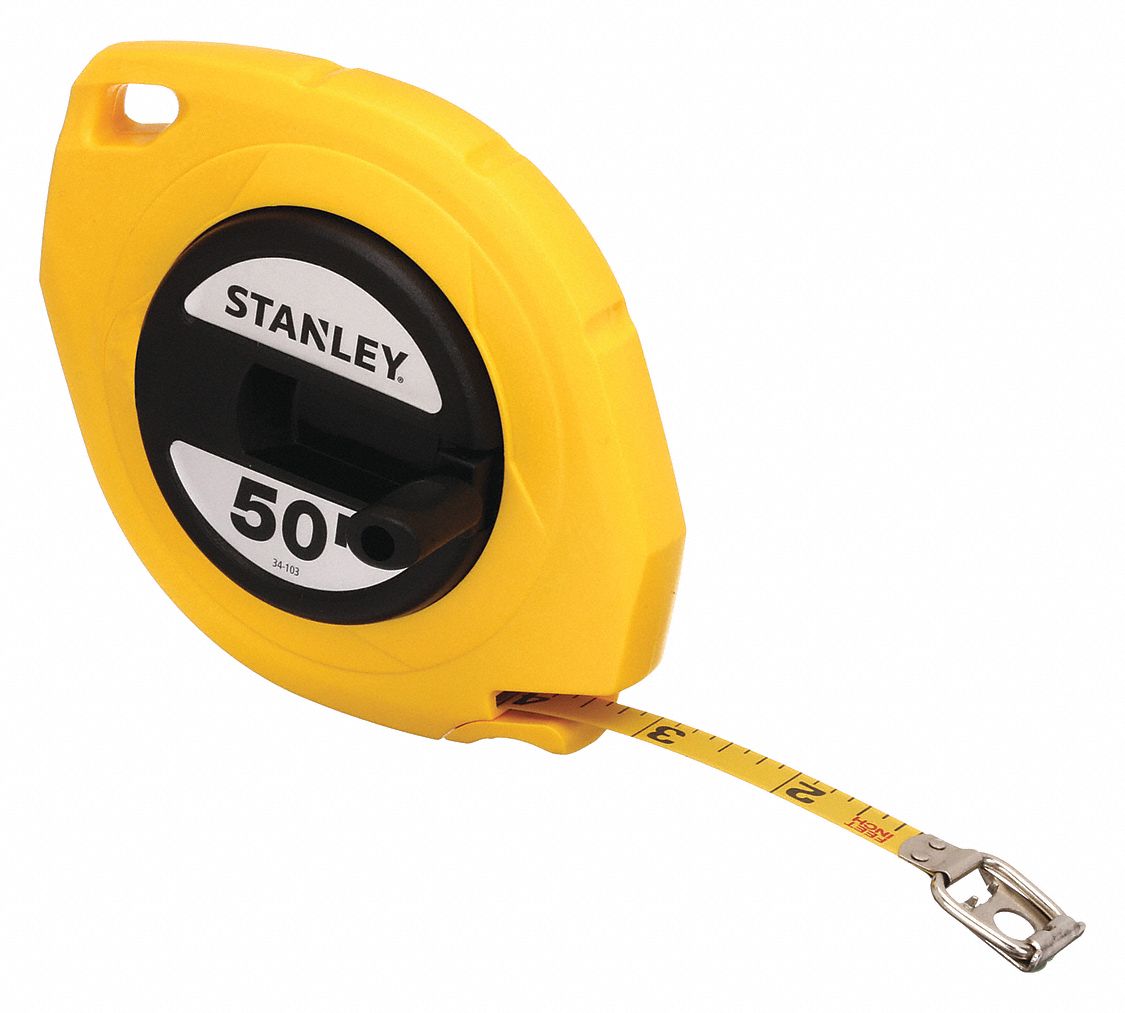 STANLEY, 50 ft Blade Lg, 3/8 in Blade Wd, Long Tape Measure 5TG4834