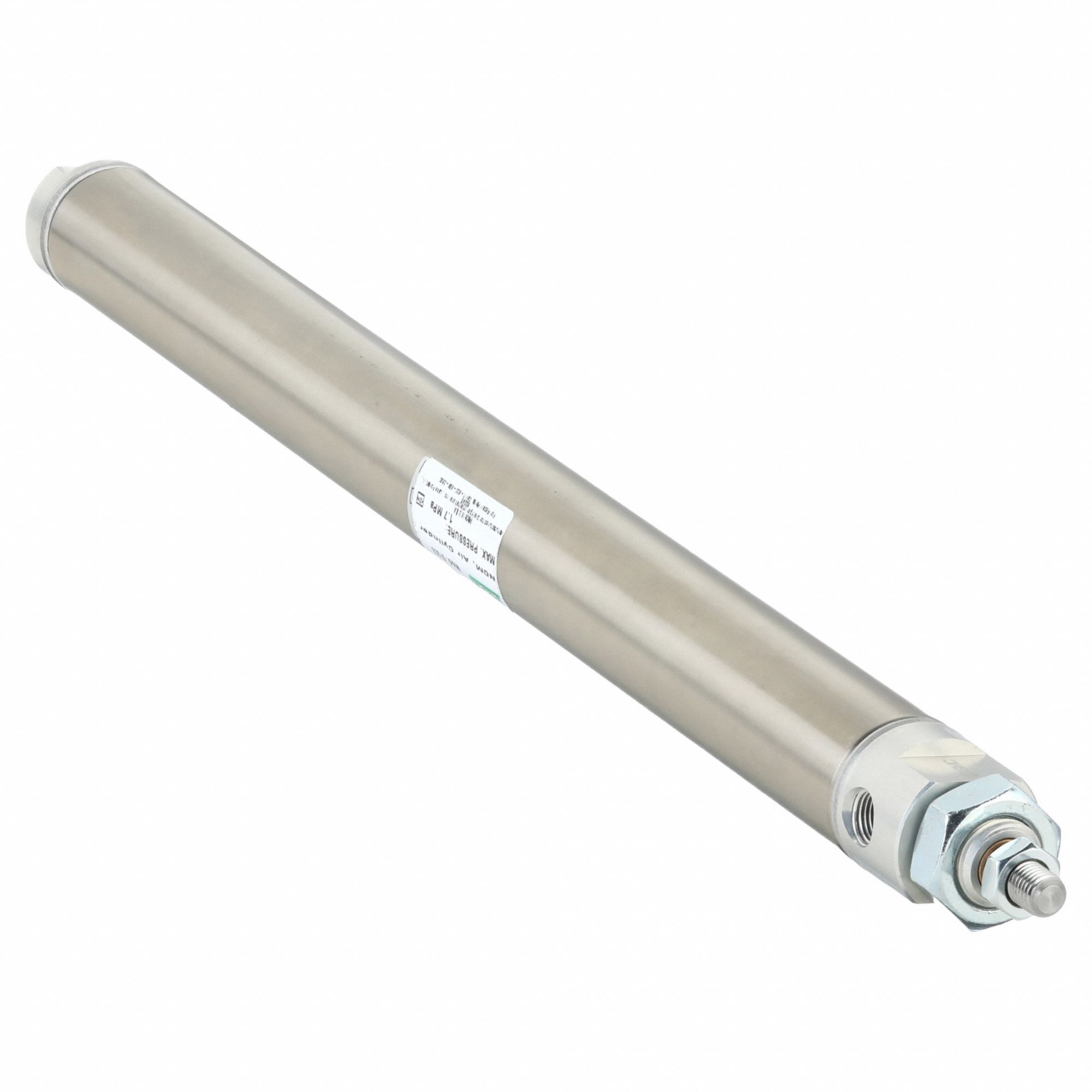 Round Body Cylinder: 1 1/16 in Bore, 12 in Stroke, Non-Repairable, Stainless Steel, NCM