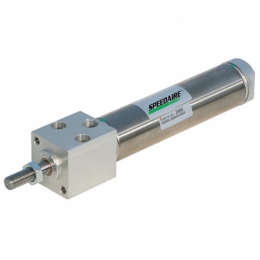 5THL5 with 10 Stroke Stainless Steel Speedaire 1-1/16 Bore Dia Block Mounted Air Cylinder