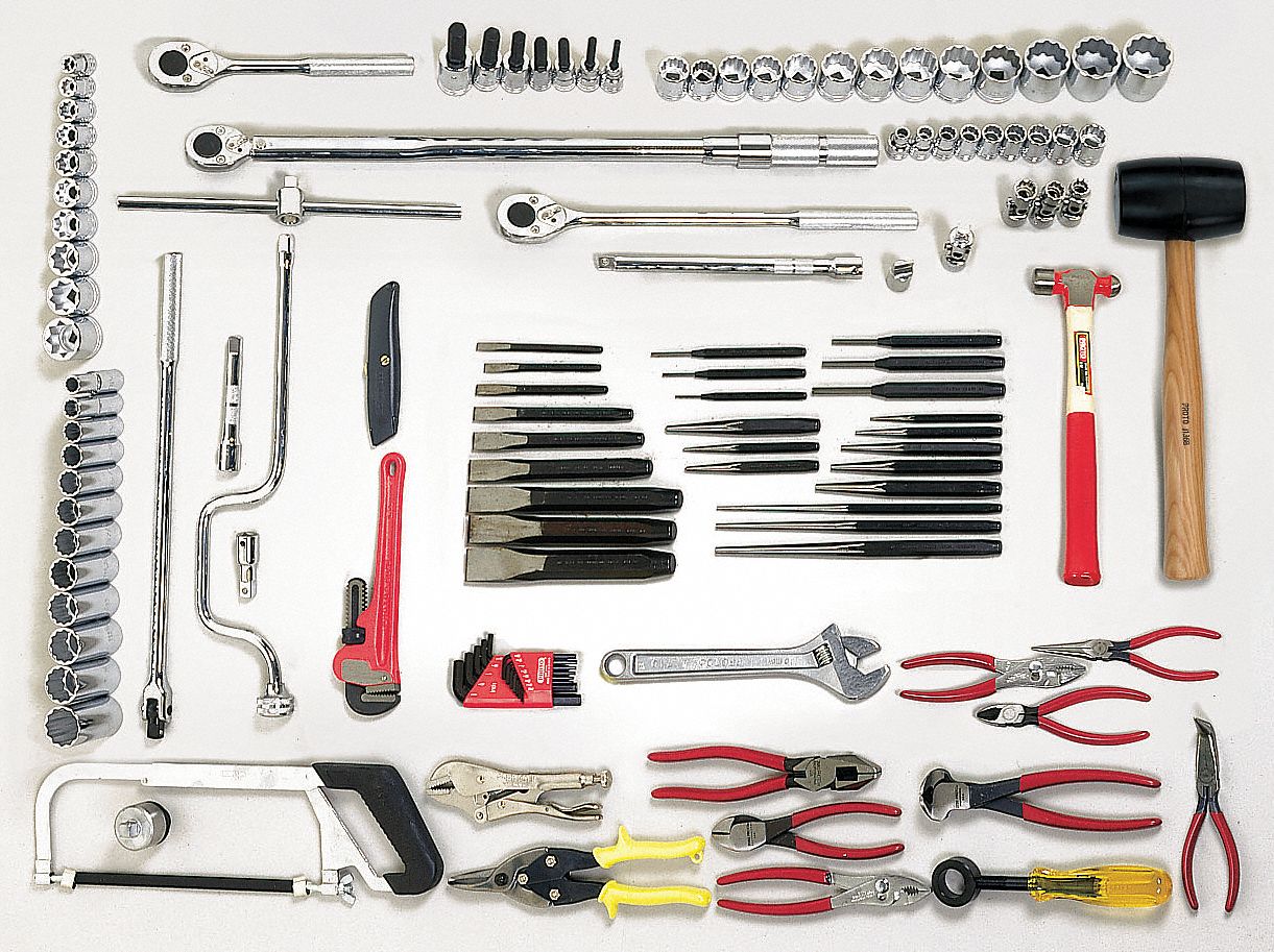 MASTER TOOL SET, 106 TOTAL PIECES, SAE, 1/2 IN SOCKET DRIVE SIZE