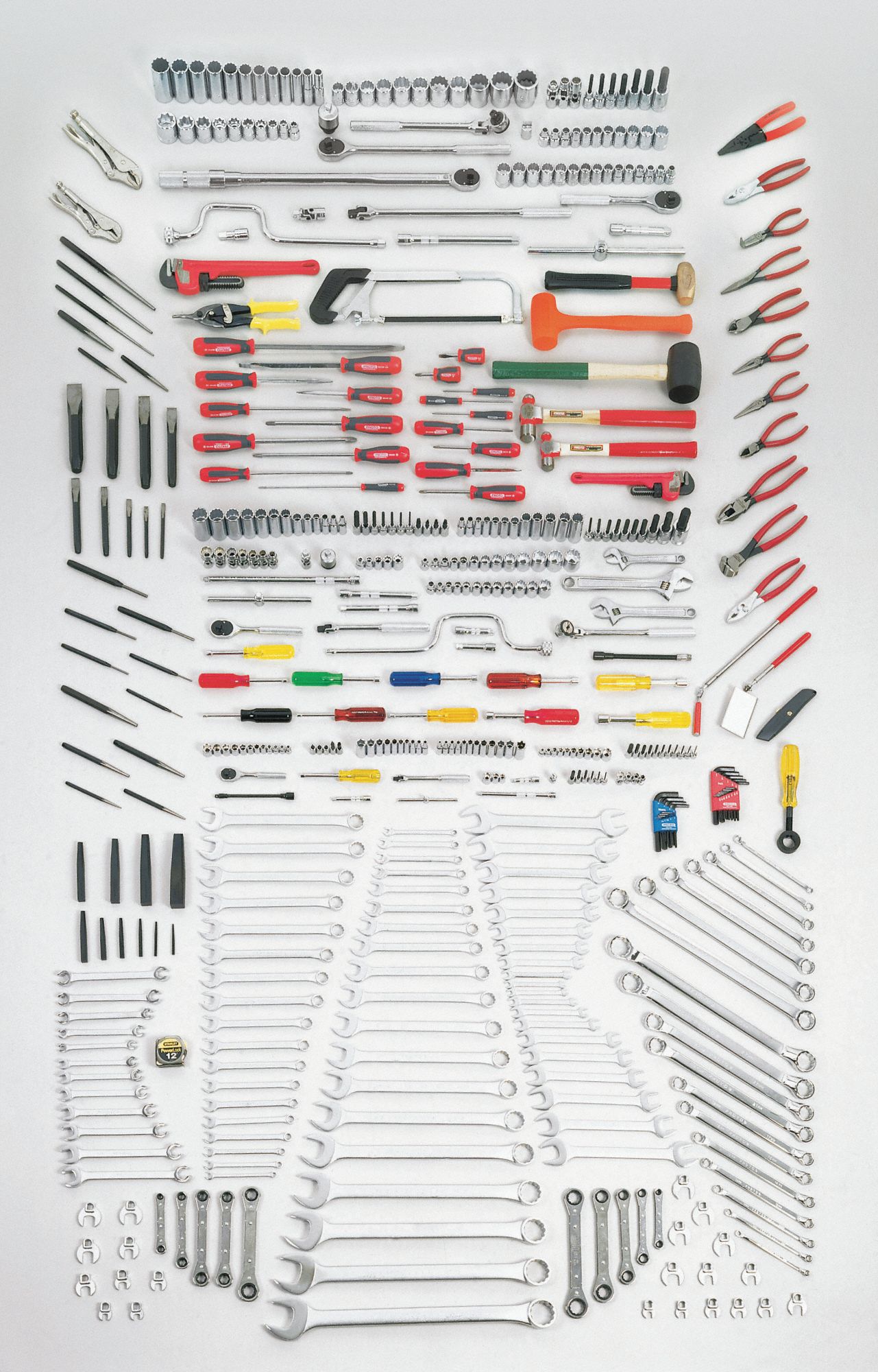 MASTER TOOL SET, 184 TOTAL PIECES, METRIC, 3/8 IN/1/2 IN SOCKET DRIVE SIZE