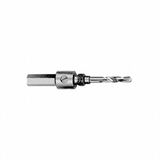 MILWAUKEE Hole Saw Arbor Std, 1/2"20 Thread Size, Hex Arbor Shank, Includes Pilot Bit 5TJC8