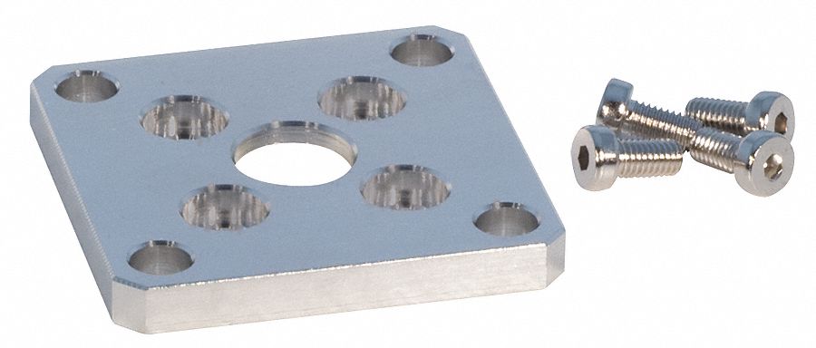 Flange Plate: Flange Mount Type, Fits 20 mm Bore Dia, Aluminum, 5THU7 to 5VDA3, NCG-F020