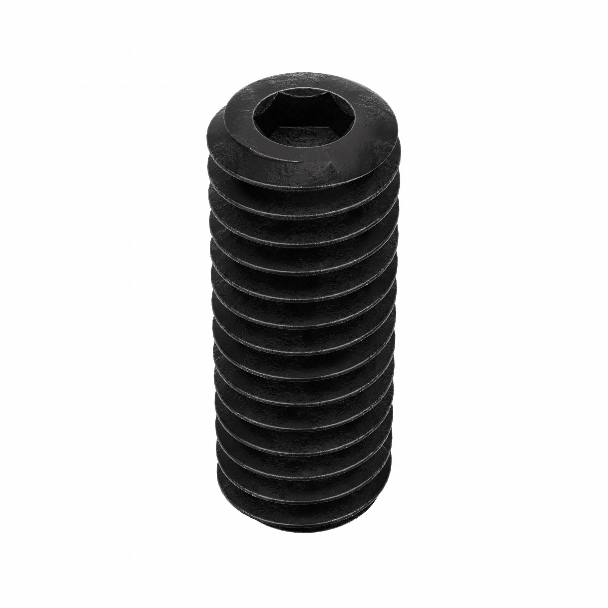Socket Set Screw: #6-40 Thread Size, 3/8 in Overall Lg, Cup pt, Alloy Steel, Black Oxide, 100 PK