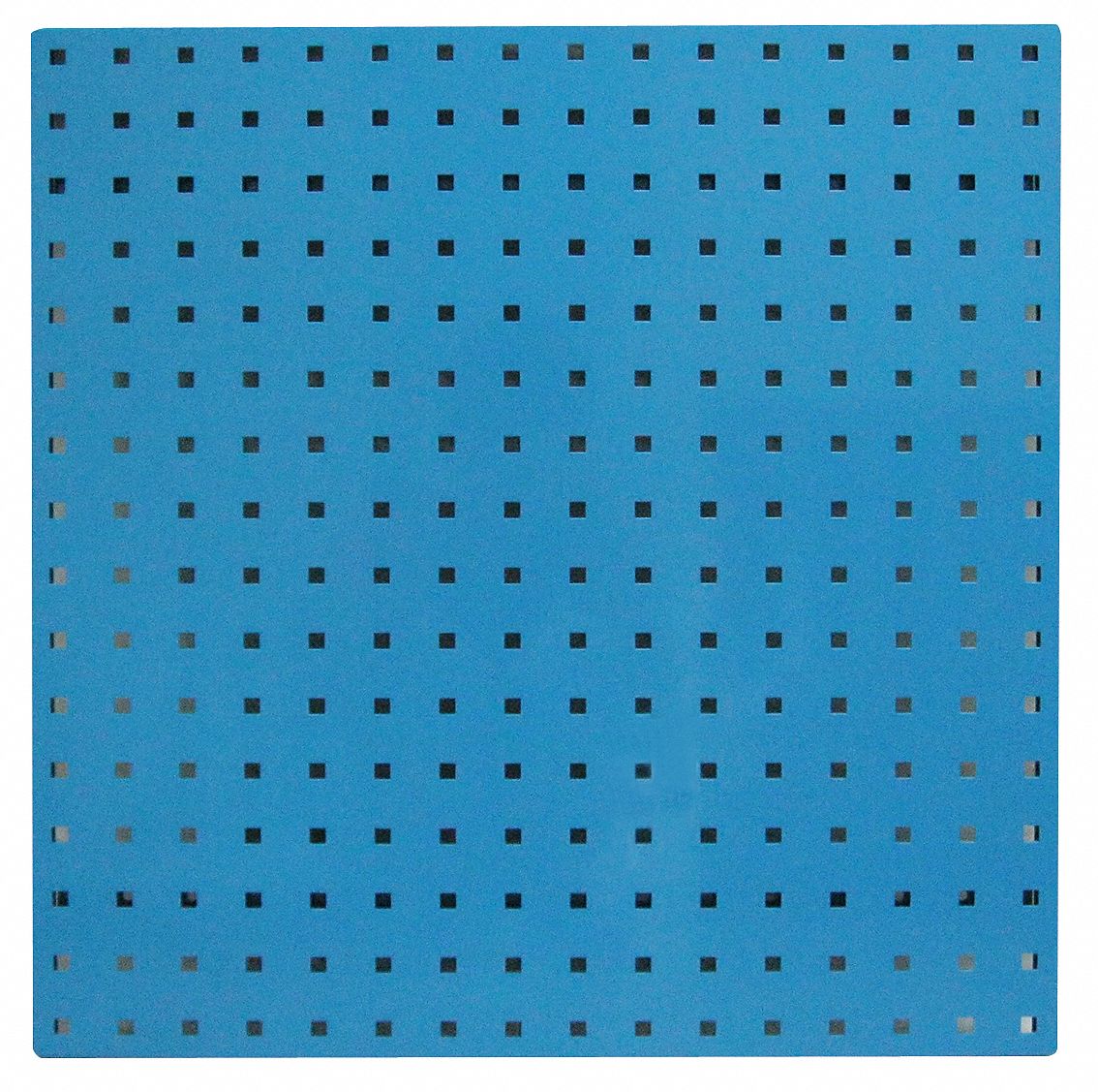 PEGBOARD PANEL, SQUARE, ⅜ IN PEG HOLE SIZE, 24 IN X 24 IN X ½ IN, STEEL, BLUE