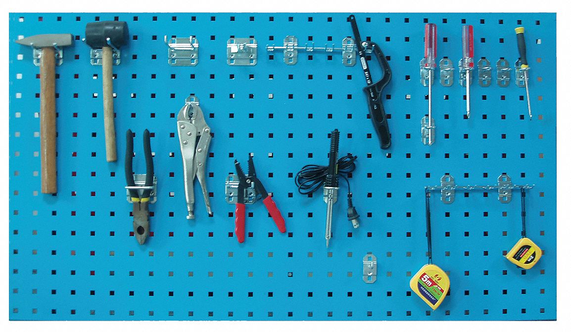 GRAINGER APPROVED Steel Pegboard Panel with 400 lb Load Capacity, 42 1/