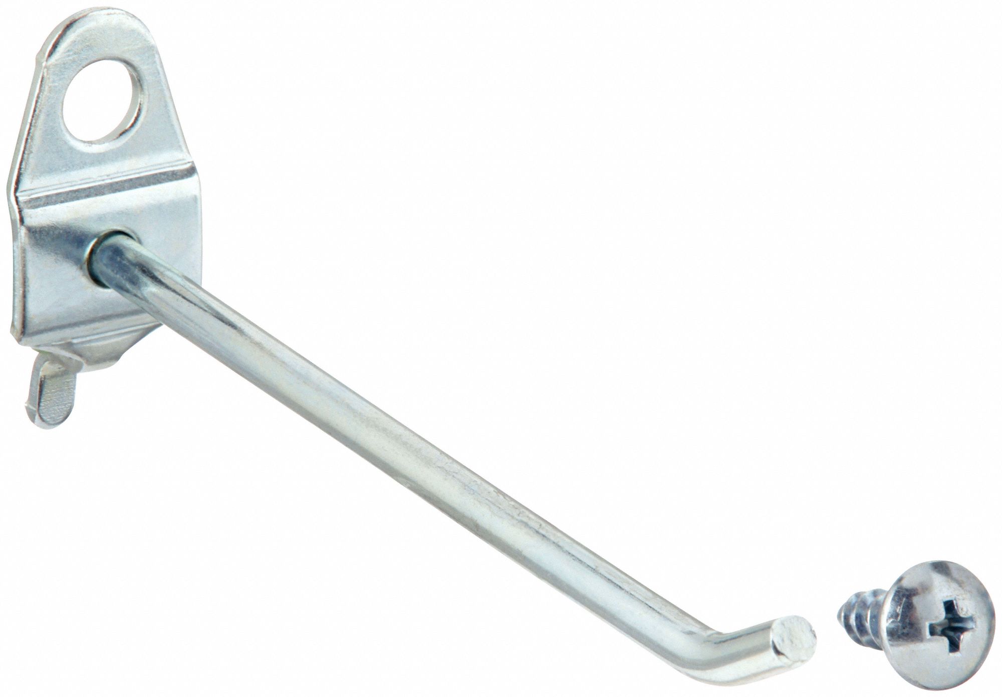 SINGLE ROD PEGBOARD HOOK, ¼ IN PEG HOLE, FOR 1 IN PEGBOARD HOLE SPACING, 10 PK