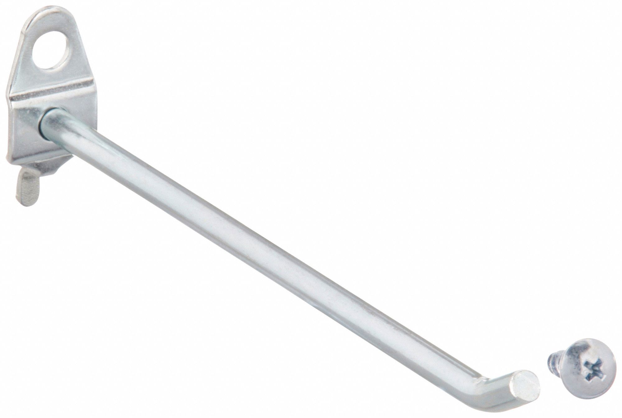 SINGLE ROD PEGBOARD HOOK, 9/32 IN PEG HOLE, FOR 1 IN PEGBOARD HOLE SPACING, 10 PK