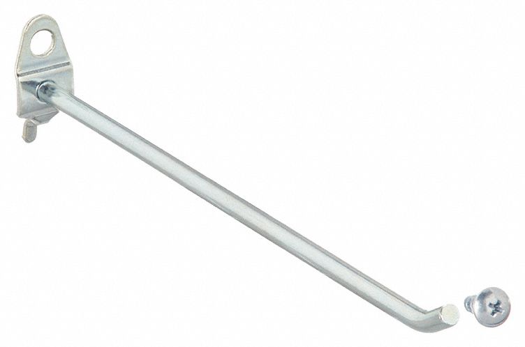 SINGLE ROD PEGBOARD HOOK, ¼ IN PEG HOLE, FOR 1 IN PEGBOARD HOLE SPACING, 5 PK