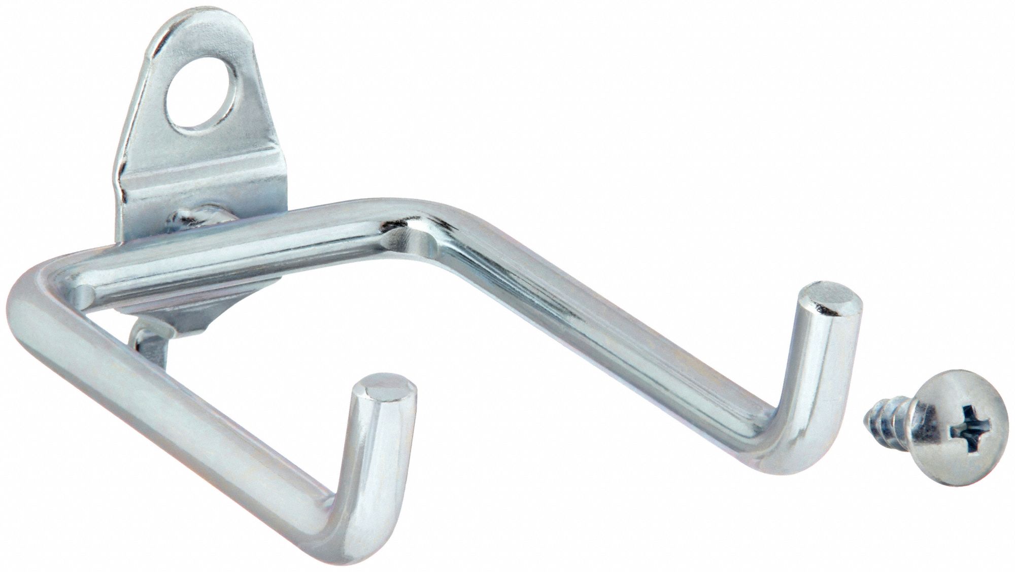 DOUBLE ROD PEGBOARD HOOK, 9/32 IN PEG HOLE, FOR 1 IN PEGBOARD HOLE SPACING, 10 PK