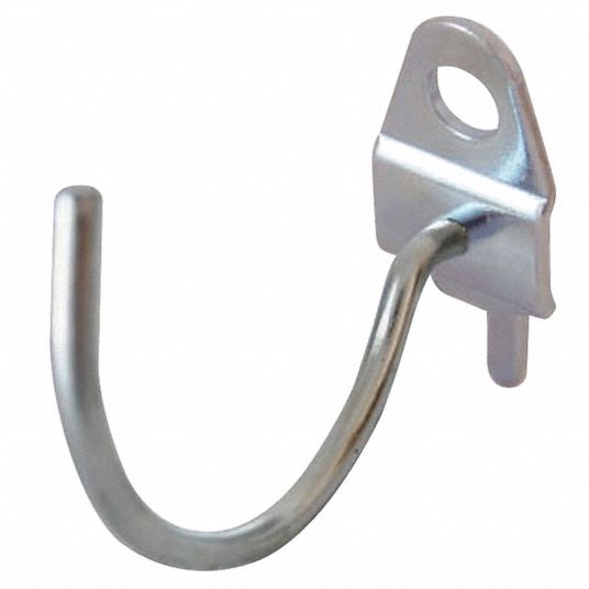 GRAINGER APPROVED Steel Curved Pegboard Hook, Screw In Mounting Type