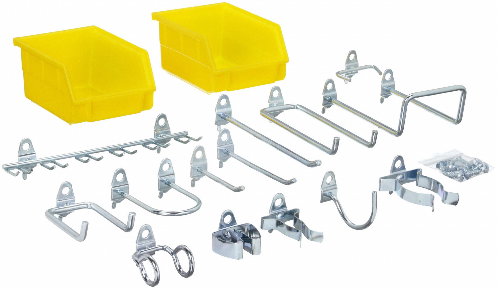 PEGBOARD HOOK ASSORTMENT KIT, ¼ IN PEG HOLE, FOR 1 IN PEGBOARD HOLE SPACING, 5TPF5