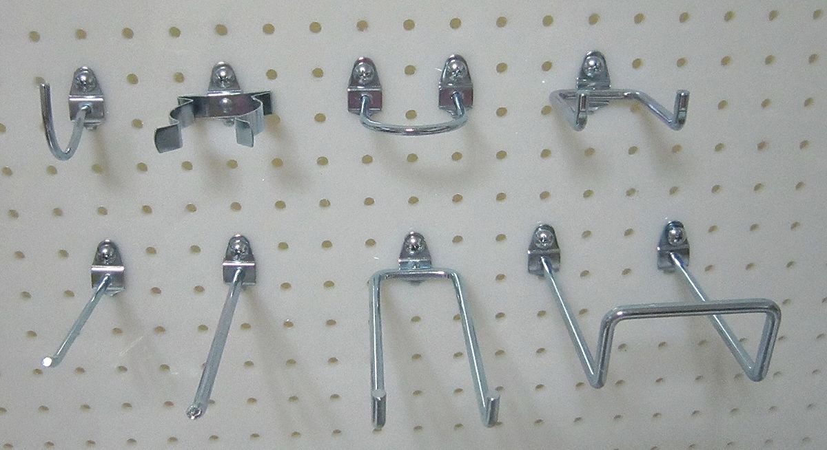 GRAINGER APPROVED 5TPF7 Pegboard Hook Assortment Kit,12 Pieces eBay