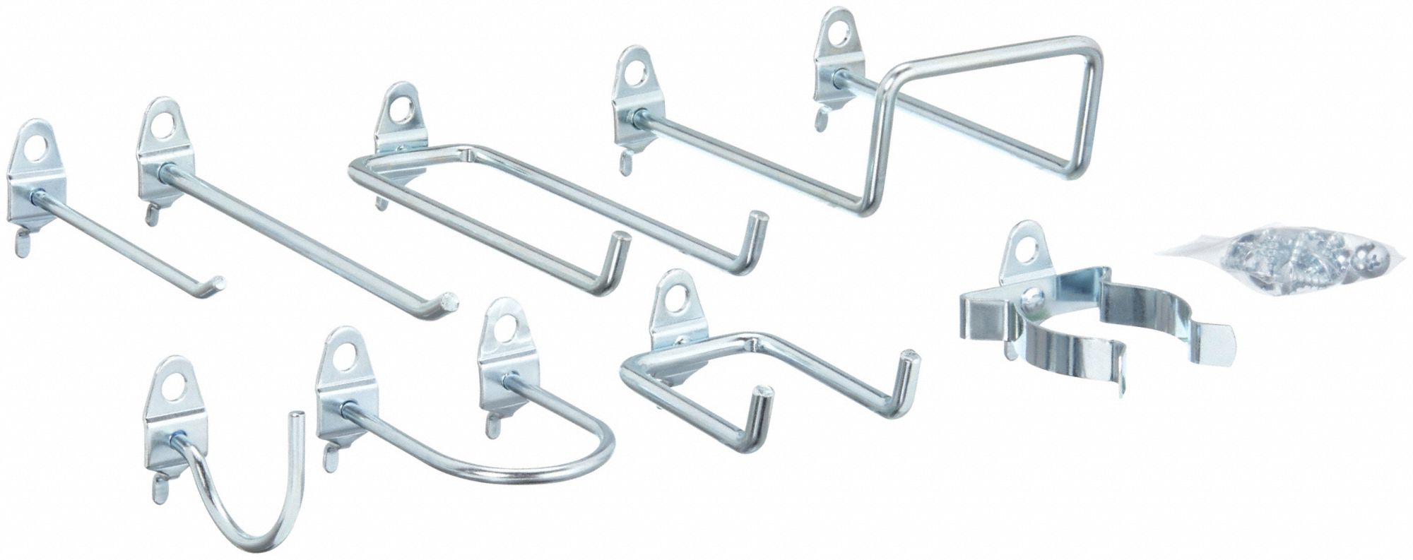 PEGBOARD HOOK ASSORTMENT KIT, ¼ IN PEG HOLE, FOR 1 IN PEGBOARD HOLE SPACING