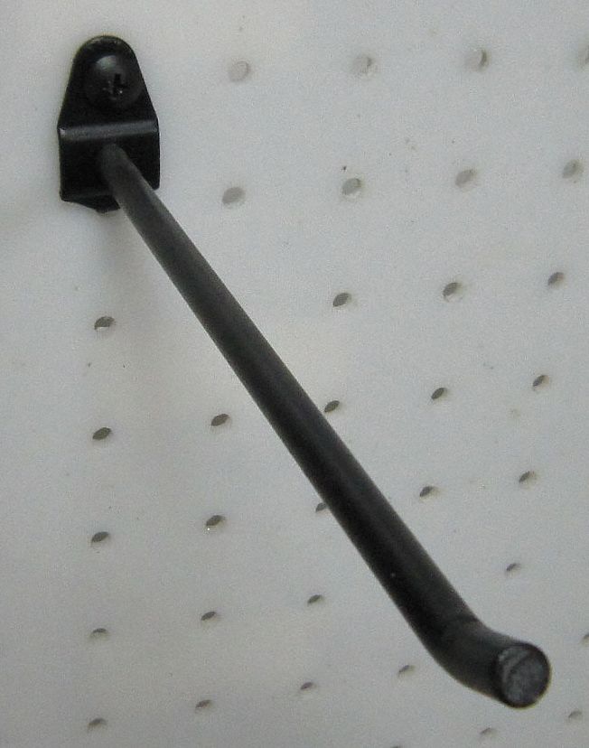 GRAINGER APPROVED Steel Single Rod Pegboard Hook, Screw In Mounting
