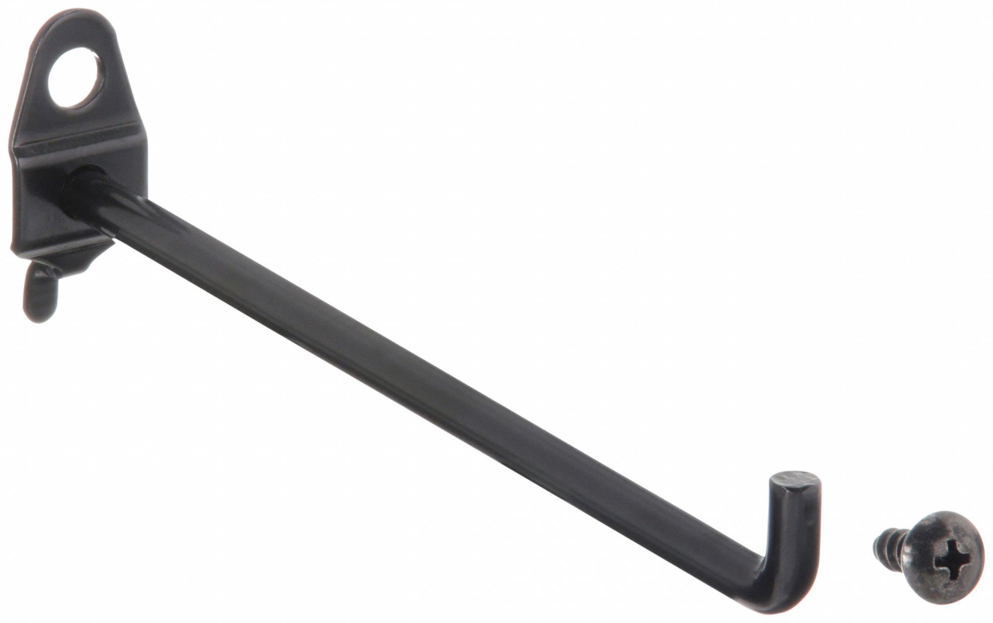 SINGLE ROD PEGBOARD HOOK, ¼ IN PEG HOLE, FOR 1 IN PEGBOARD HOLE SPACING, 10 PK