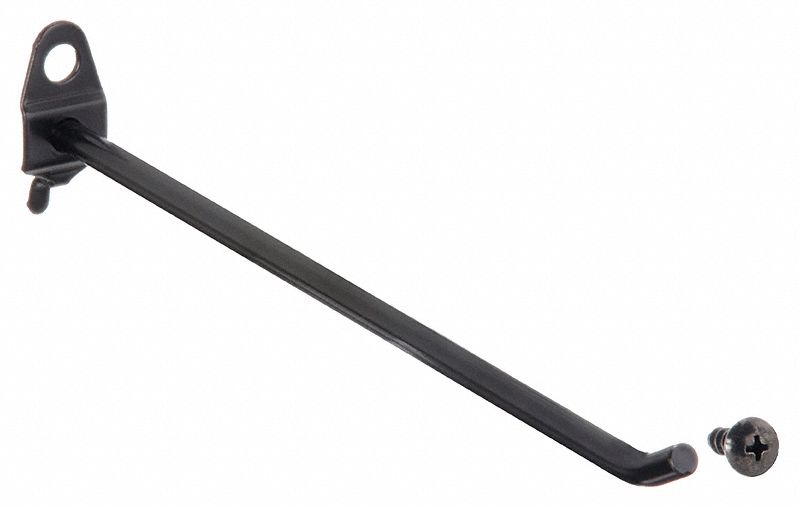 SINGLE ROD PEGBOARD HOOK, ¼ IN PEG HOLE, FOR 1 IN PEGBOARD HOLE SPACING, 5 PK