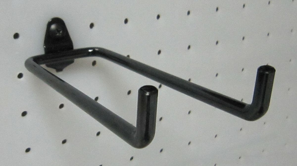 GRAINGER APPROVED Double Rod Pegboard Hook 1/4 in Peg Hole, For 1 in