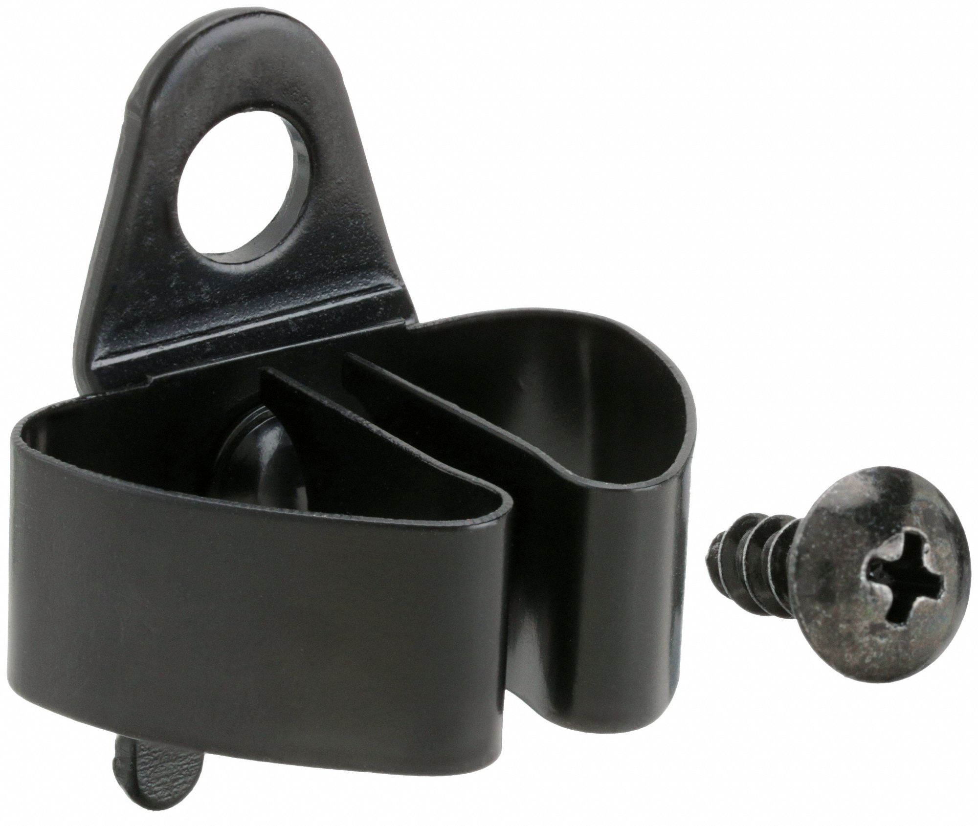 STANDARD SPRING CLIP, ¼ IN PEG HOLE, FOR 1 IN PEGBOARD HOLE SPACING, BLACK, 10 PK