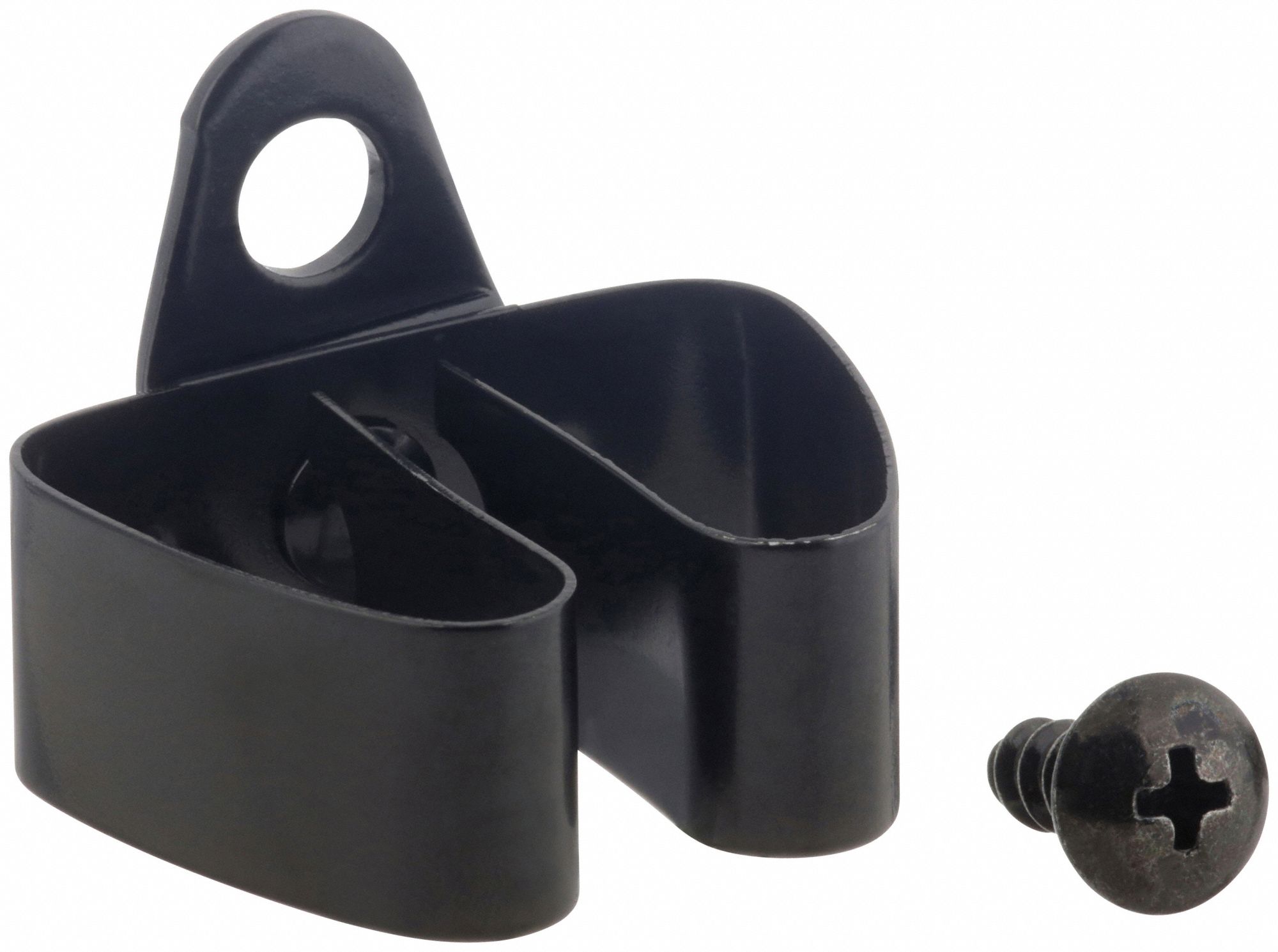 STANDARD SPRING CLIP, ¼ IN PEG HOLE, FOR 1 IN PEGBOARD HOLE SPACING, BLACK, 10 PK
