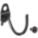 CURVED PEGBOARD HOOK, ¼ IN PEG HOLE, FOR 1 IN PEGBOARD HOLE SPACING, BLACK, 10 PK