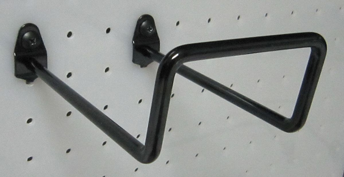 GRAINGER APPROVED Steel Double Closed Pegboard Hook, Screw In Mounting Type, Black 5TPJ05TPJ0