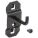 SINGLE ROD PEGBOARD HOOK, 1½ IN X 1 IN, SCREW-IN, SURFACE, BLACK, 5 PK