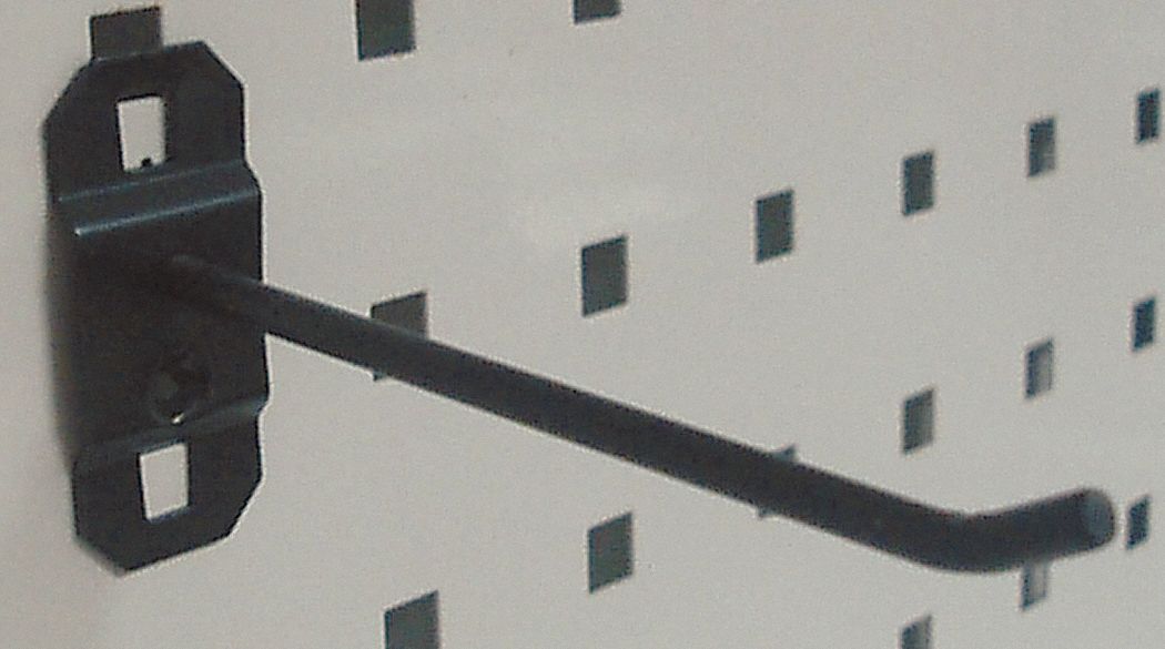GRAINGER APPROVED Single Rod Pegboard Hook 4 in, ScrewIn, Surface