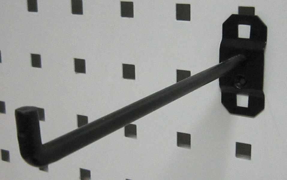 GRAINGER APPROVED Single Rod Pegboard Hook 6 in, ScrewIn, Surface, Black 5TPK55TPK5 Grainger