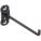 SINGLE ROD PEGBOARD HOOK, 6½ IN X 1 IN, SCREW-IN, SURFACE, BLACK, 5 PK