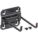 DOUBLE ROD PEGBOARD HOOK, 3½ IN X 2¼ IN, SCREW-IN, SURFACE, BLACK, 5 PK