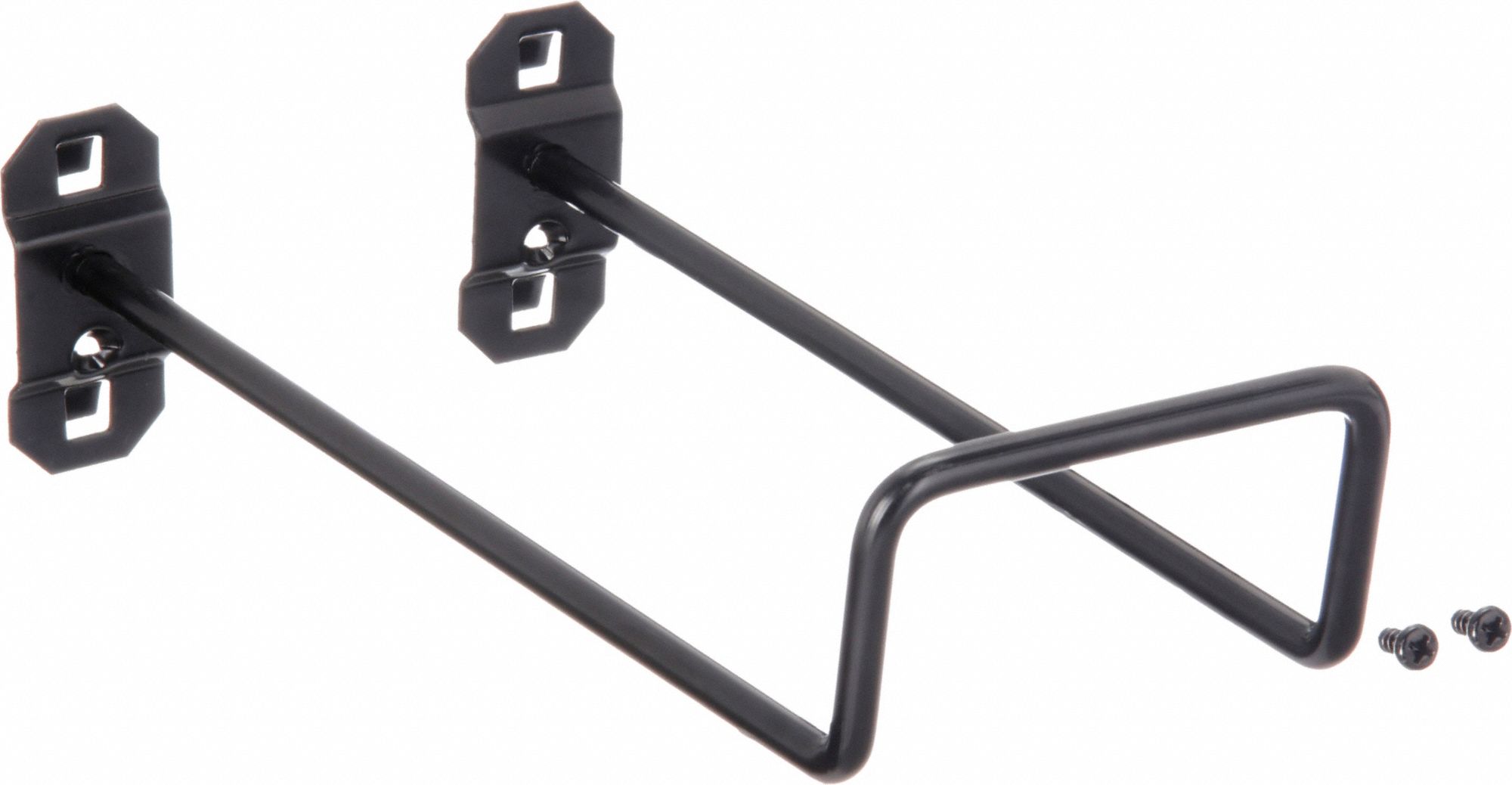 DOUBLE CLOSED PEGBOARD HOOK, 8½ IN X 4 IN, SCREW-IN, SURFACE, BLACK